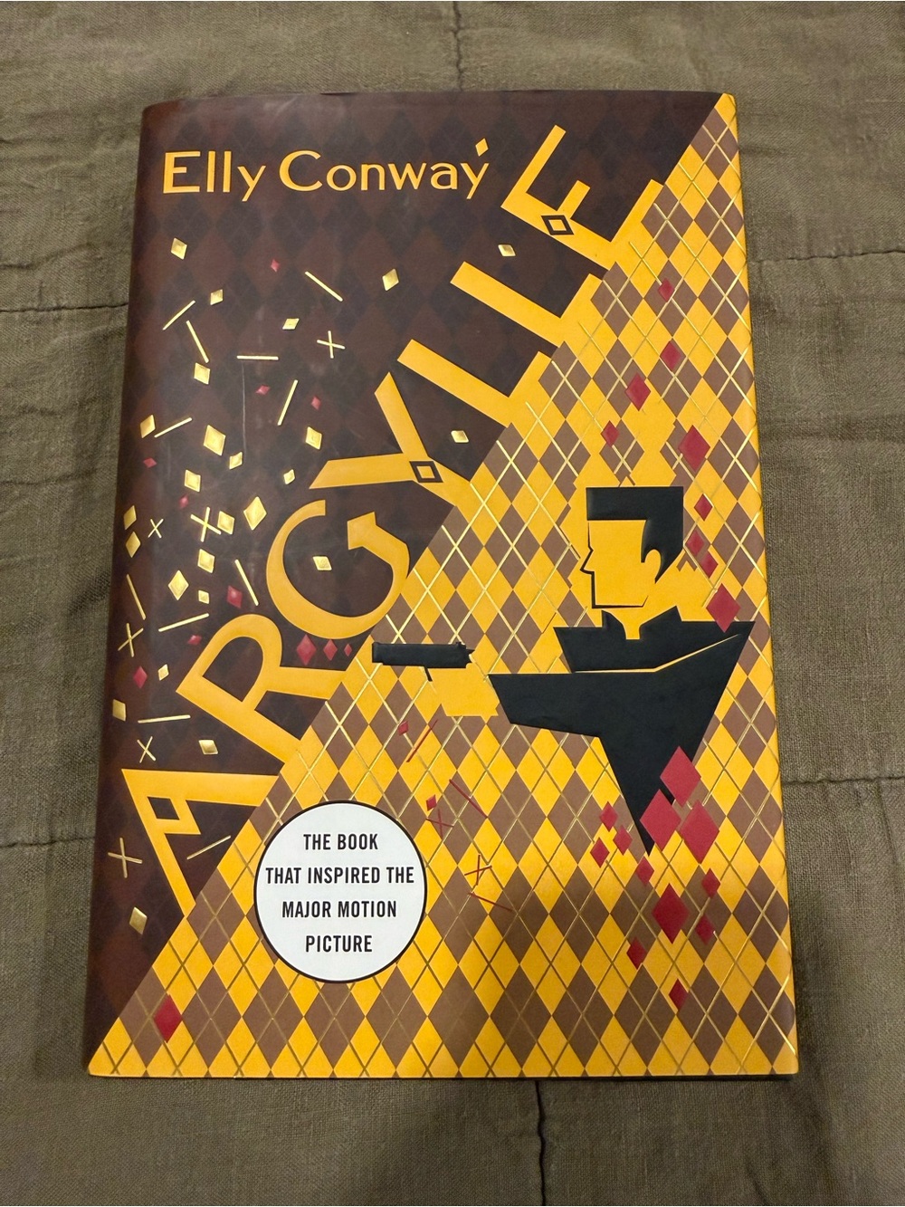 Elly Conway 'Argyll' Decorative Hardcover - Yellow & Black Diamond Design